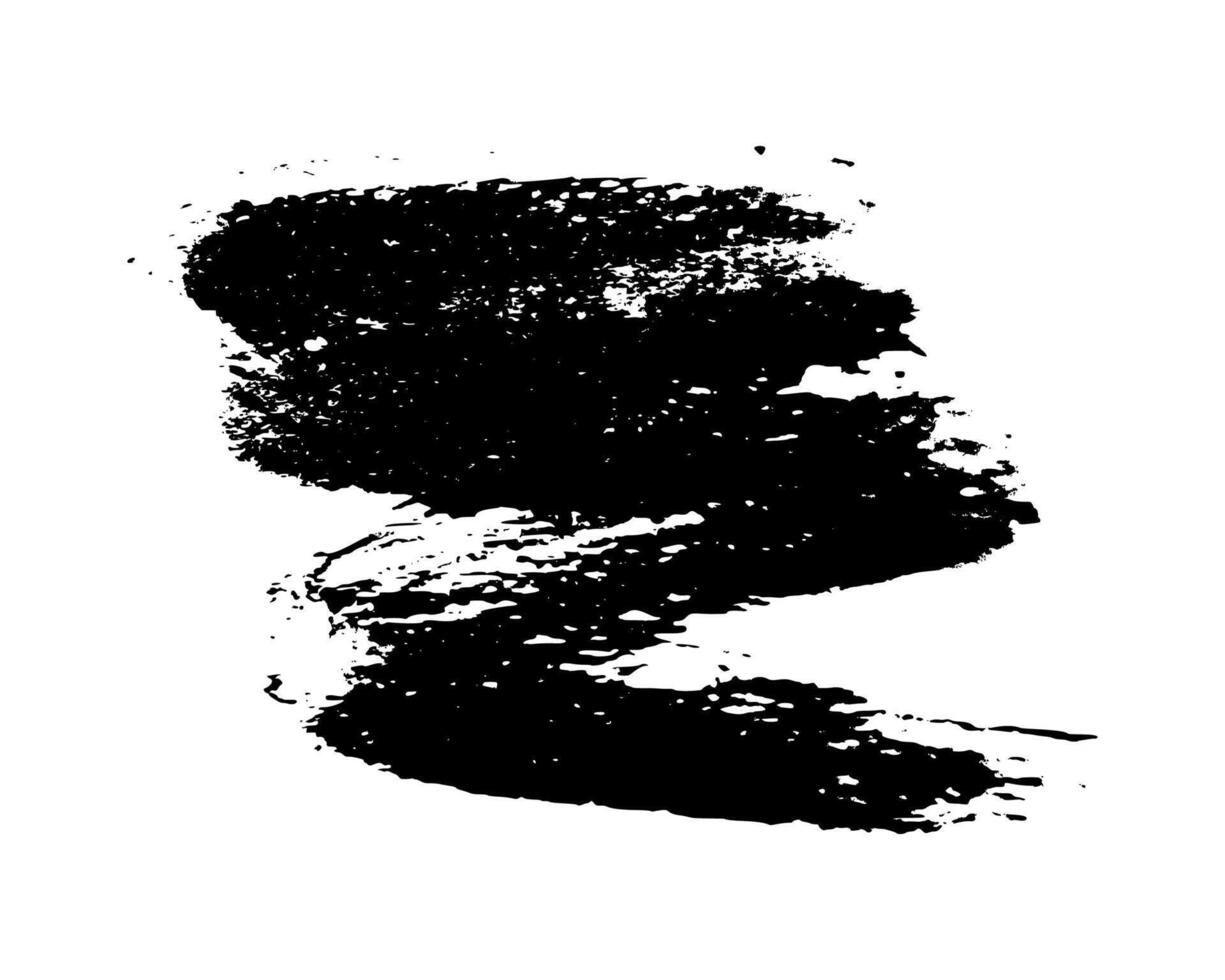 svart borsta stroke. hand dragen bläck fläck isolerat på vit bakgrund. illustration vektor