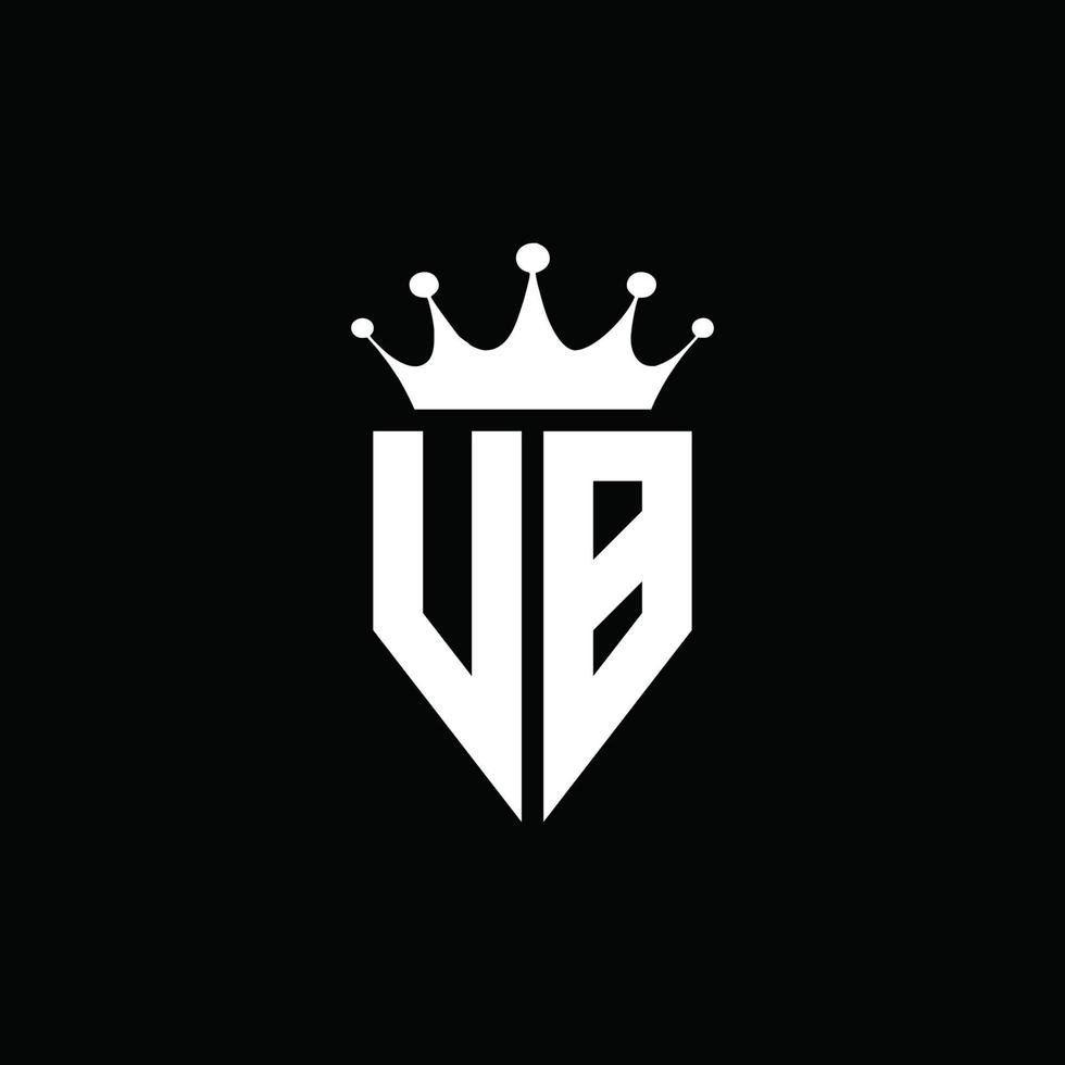 Vb-Logo-Monogramm-Emblem-Stil mit Kronenform-Design-Vorlage vektor
