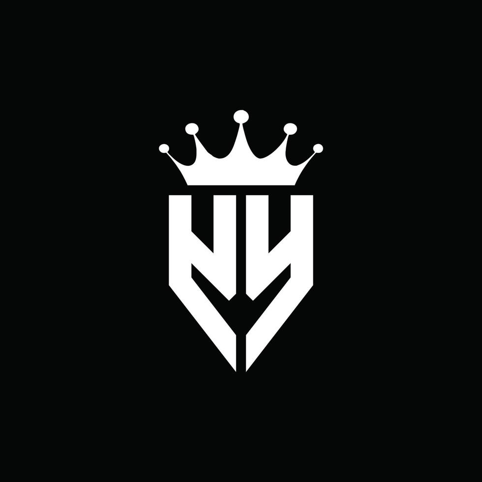 yy logotyp monogram emblem stil med krona form designmall vektor