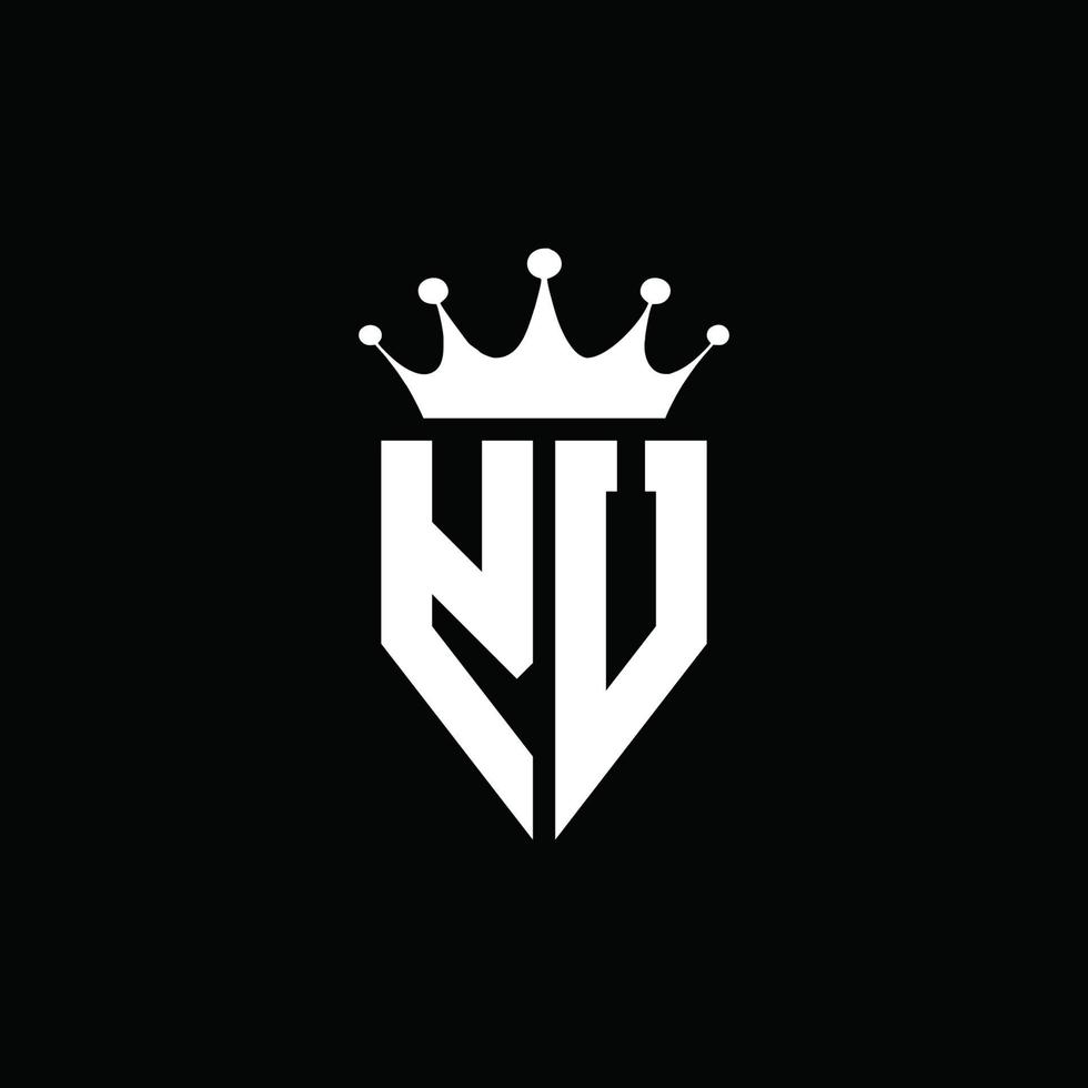 Yu-Logo-Monogramm-Emblem-Stil mit Kronenform-Design-Vorlage vektor