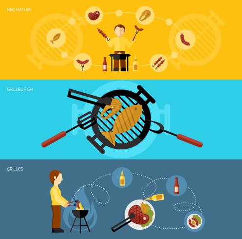 BBQ Grill Banner Set vektor