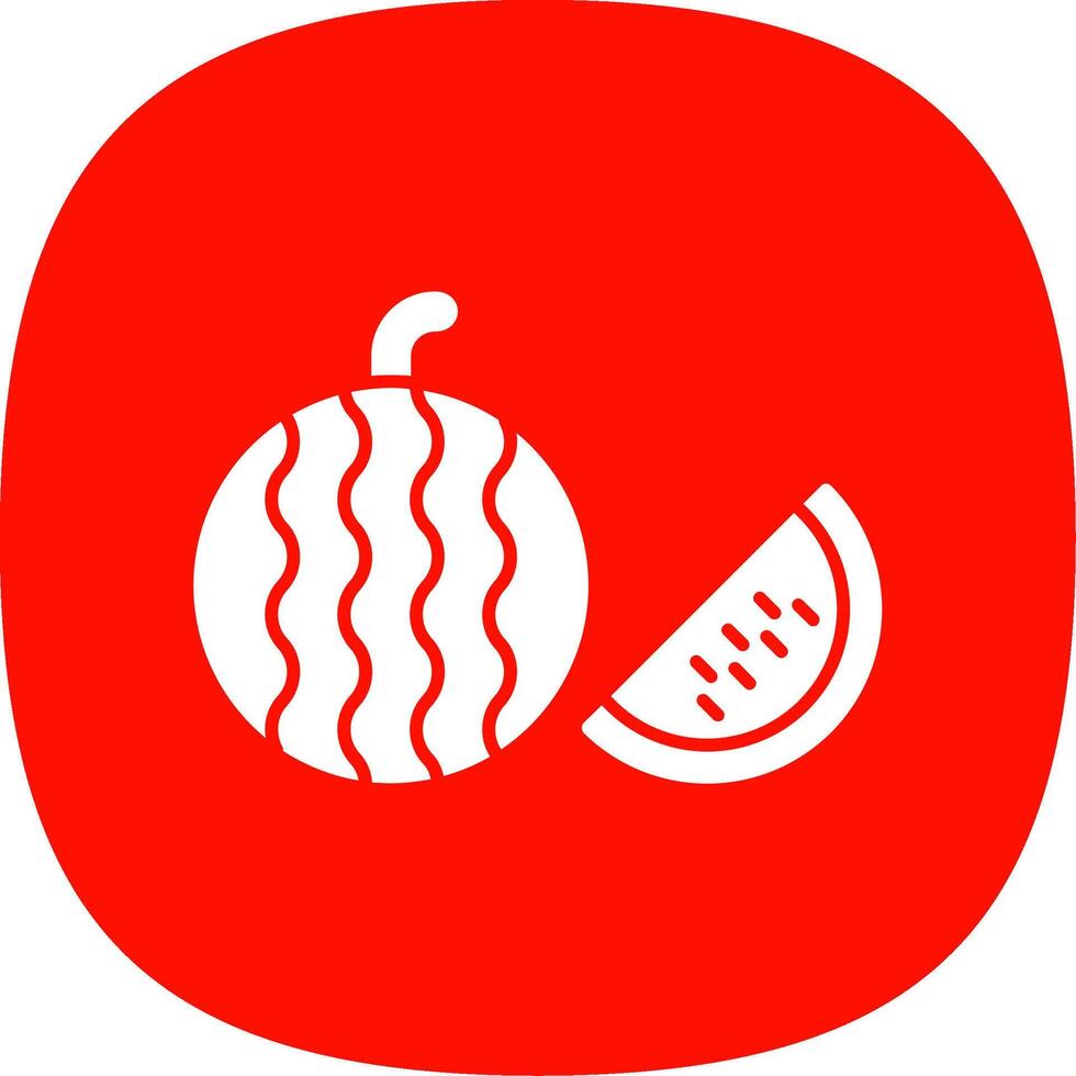 Wassermelone Glyphe Kurve Symbol vektor