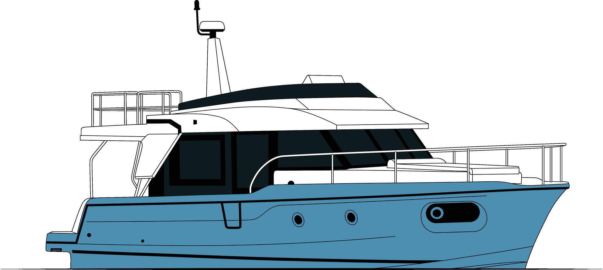 Yacht schnell Linie Kunst Illustration. vektor