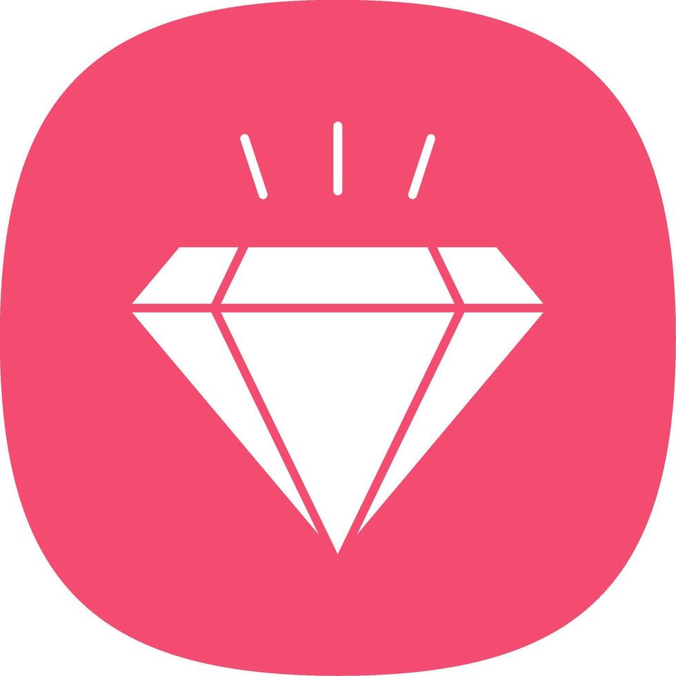 diamant glyf kurva ikon vektor