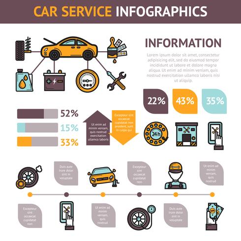 Bil Service Infographics vektor