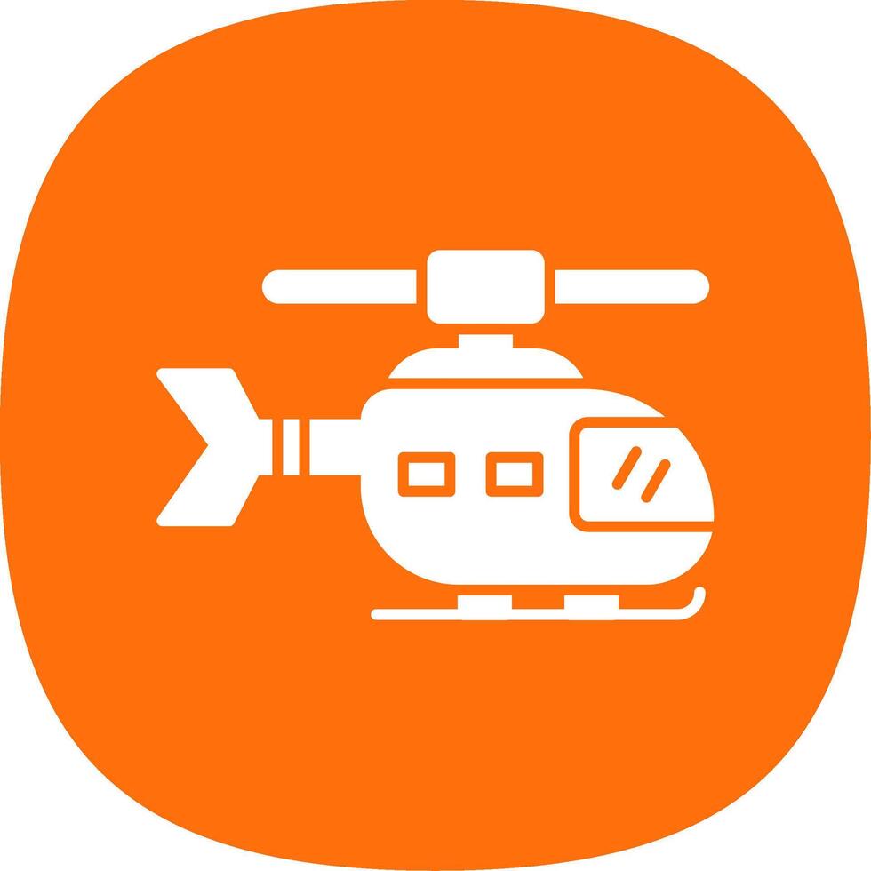 Hubschrauber Glyphe Kurve Symbol vektor