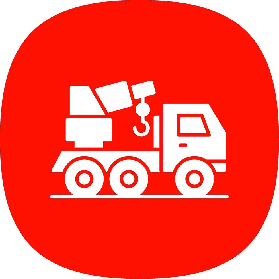 Kran LKW Glyphe Kurve Symbol vektor