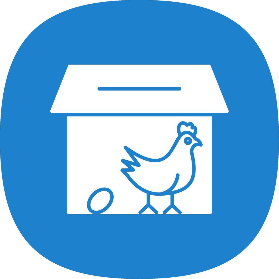 Hähnchen coop Glyphe Kurve Symbol vektor