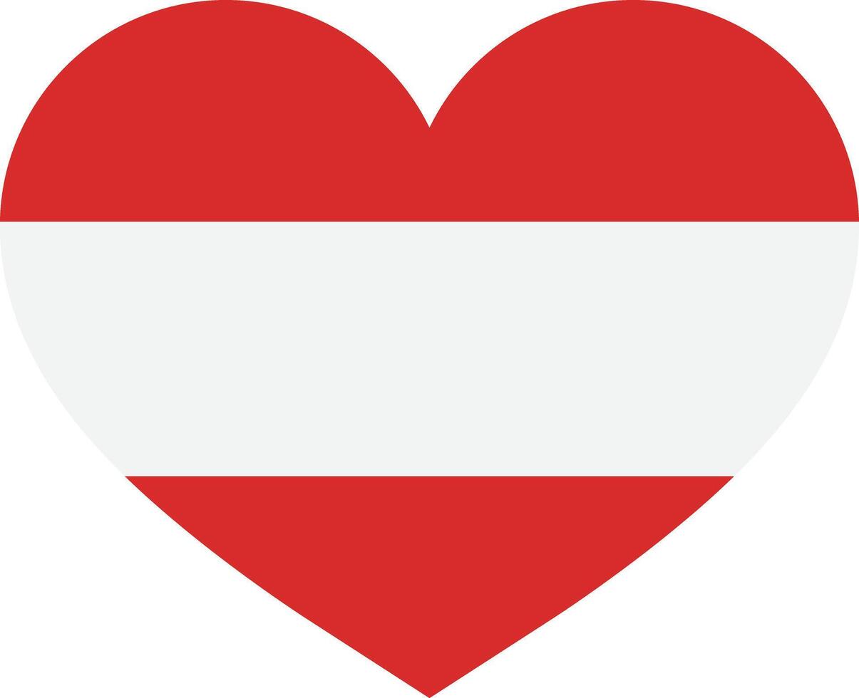 Österreich Herz Flagge . Österreich Liebe Symbol . Österreich Flagge im das Herz . Illustration vektor