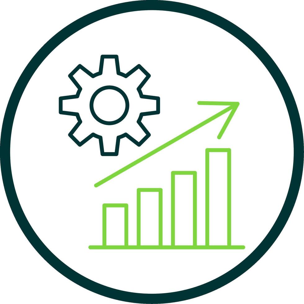tillväxt linje cirkel ikon vektor