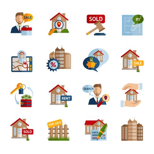 Immobilien Icons Set vektor