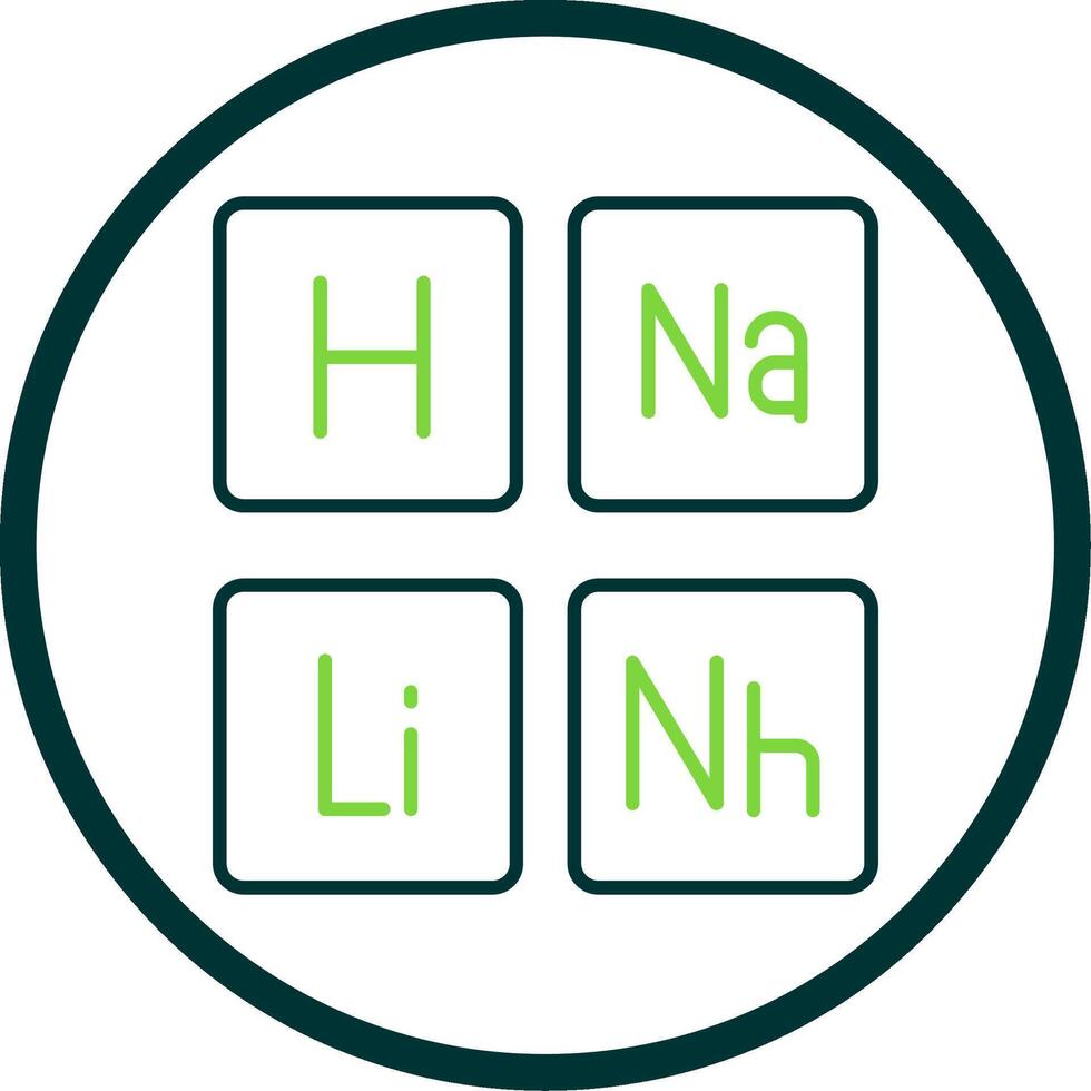 periodisch Tabelle Linie Kreis Symbol vektor