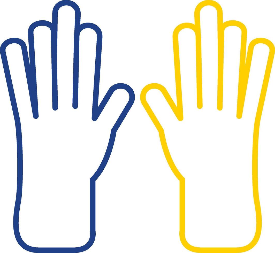 Leder Handschuhe Linie zwei Farbe Symbol vektor