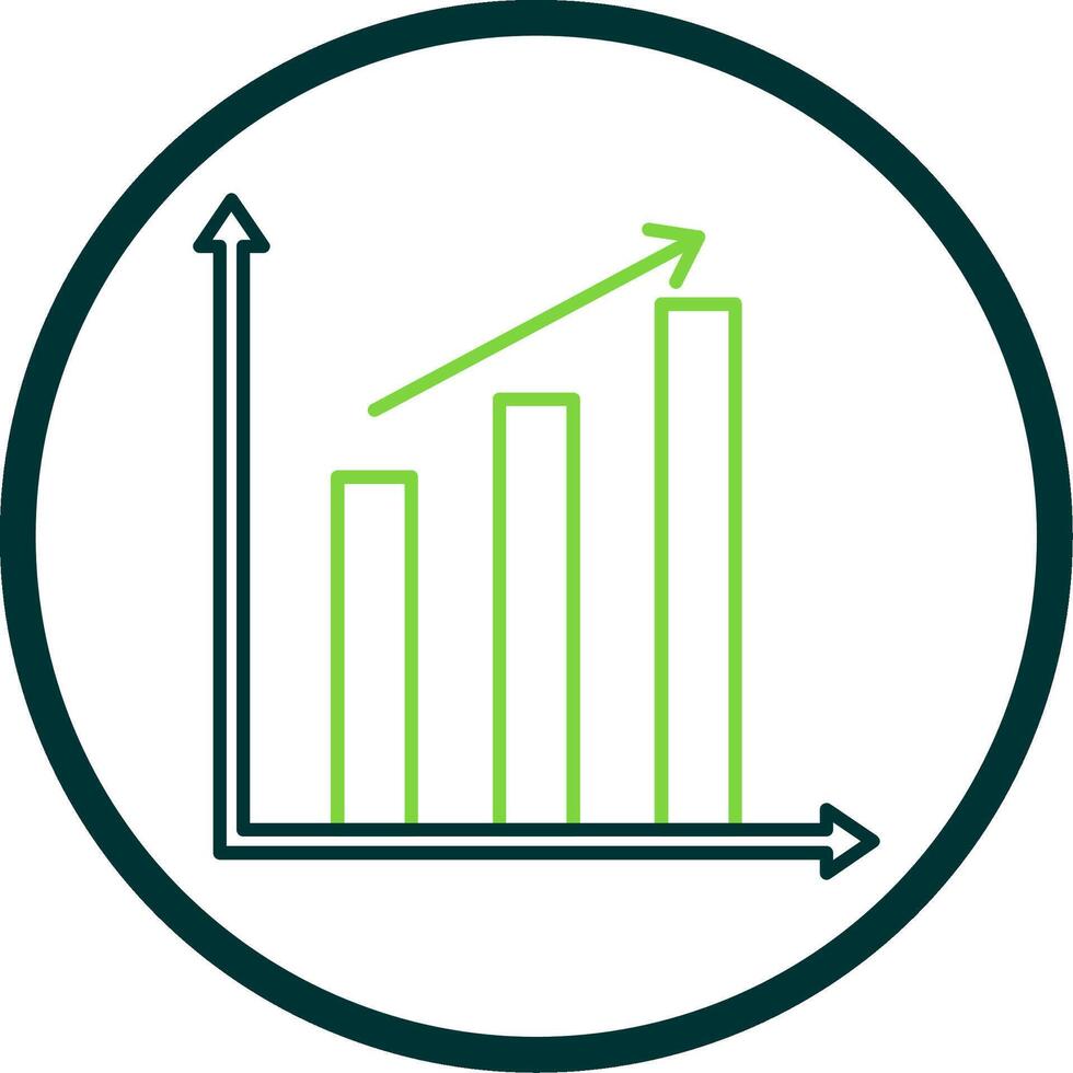 bar Diagram linje cirkel ikon vektor