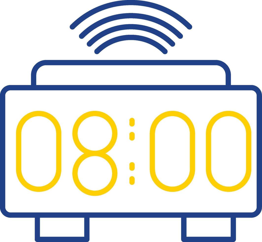 smart klocka linje två Färg ikon vektor