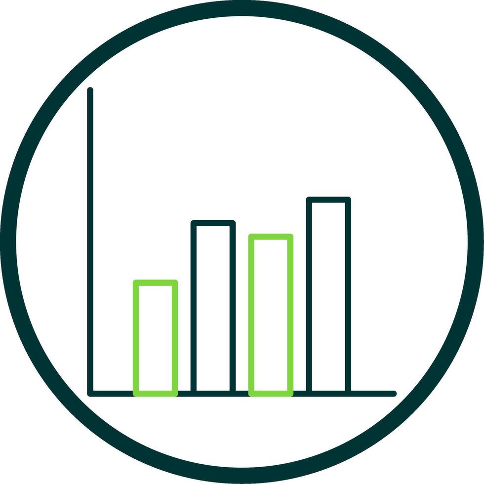 bar Diagram linje cirkel ikon vektor
