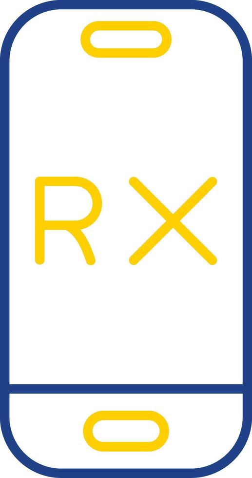 rx Linie zwei Farbe Symbol vektor