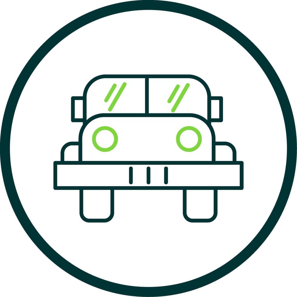 Militär- Jeep Linie Kreis Symbol vektor