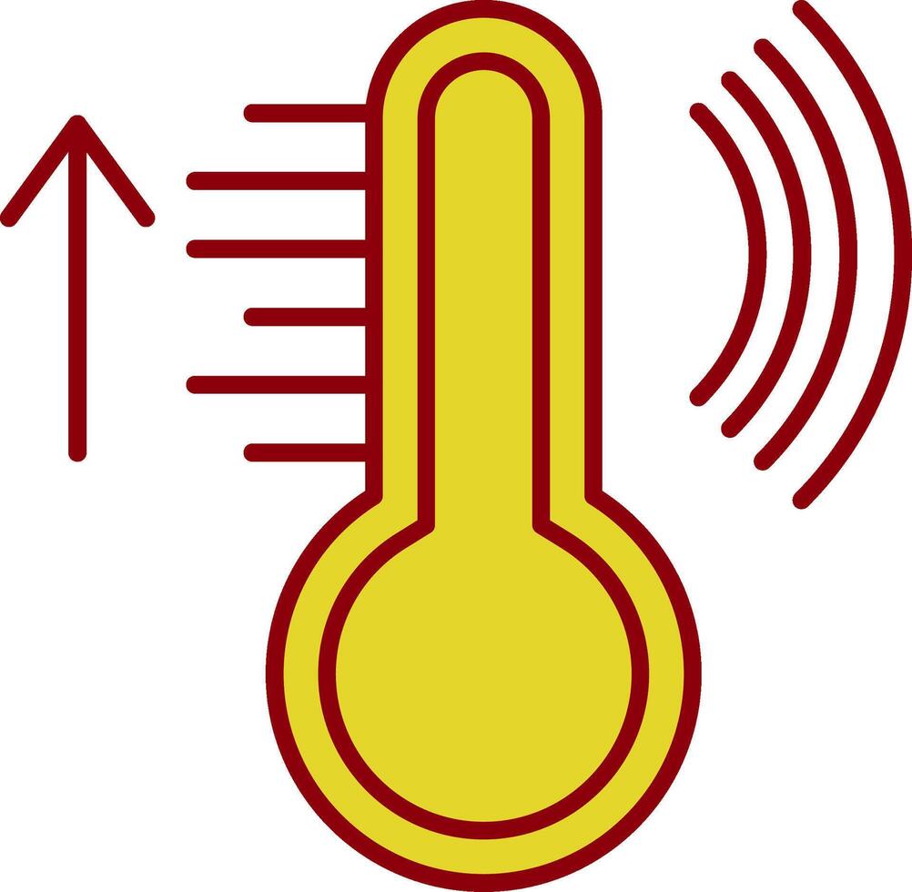 intelligente Temperaturlinie zweifarbiges Symbol vektor