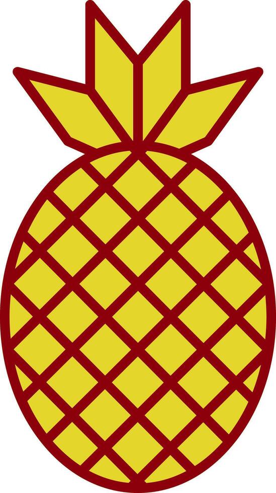 Ananaslinie zweifarbiges Symbol vektor