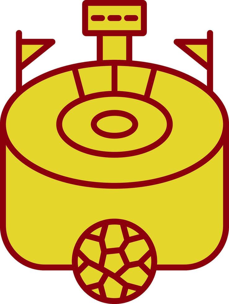 Stadionlinie zweifarbiges Symbol vektor