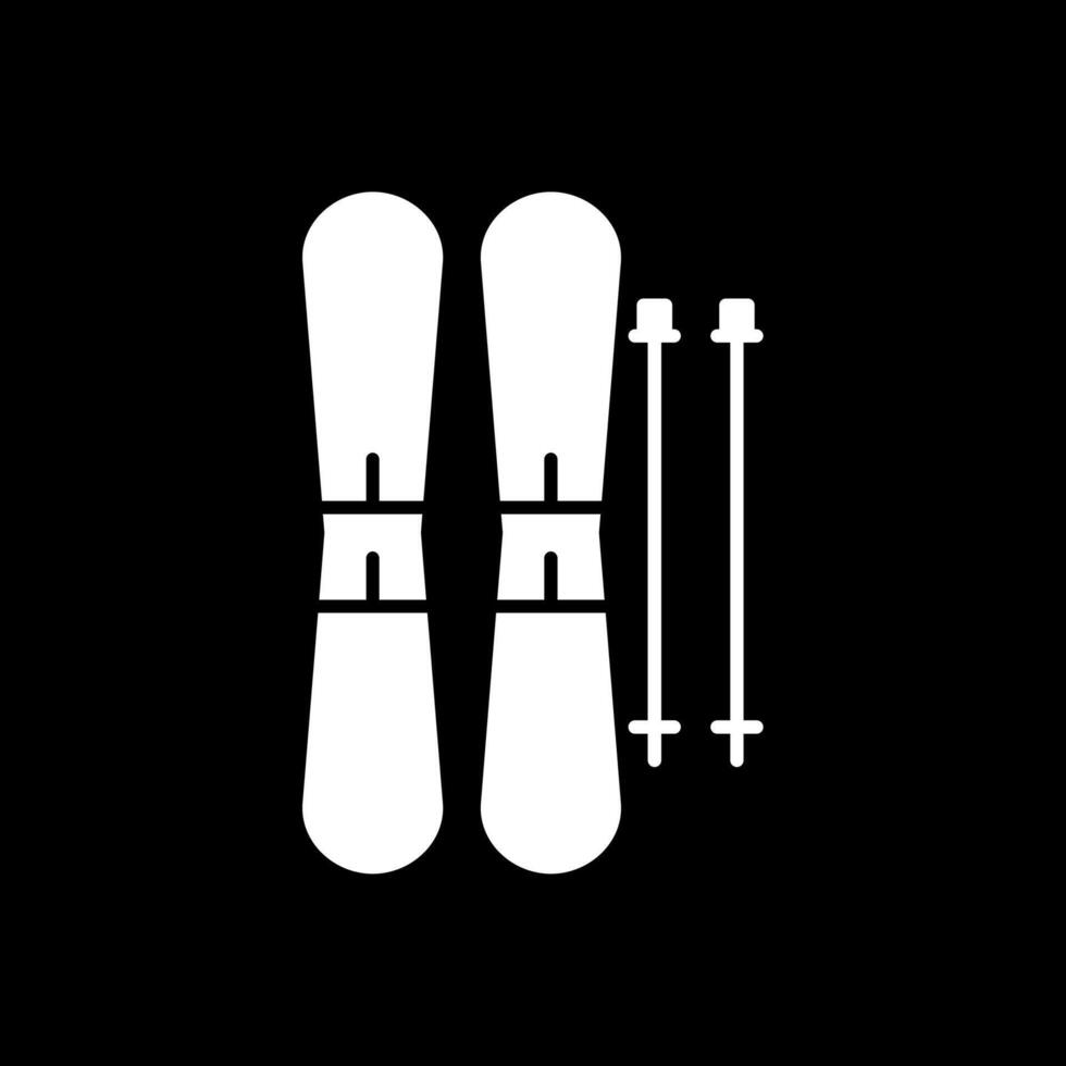 Ski Glyphe invertiert Symbol vektor