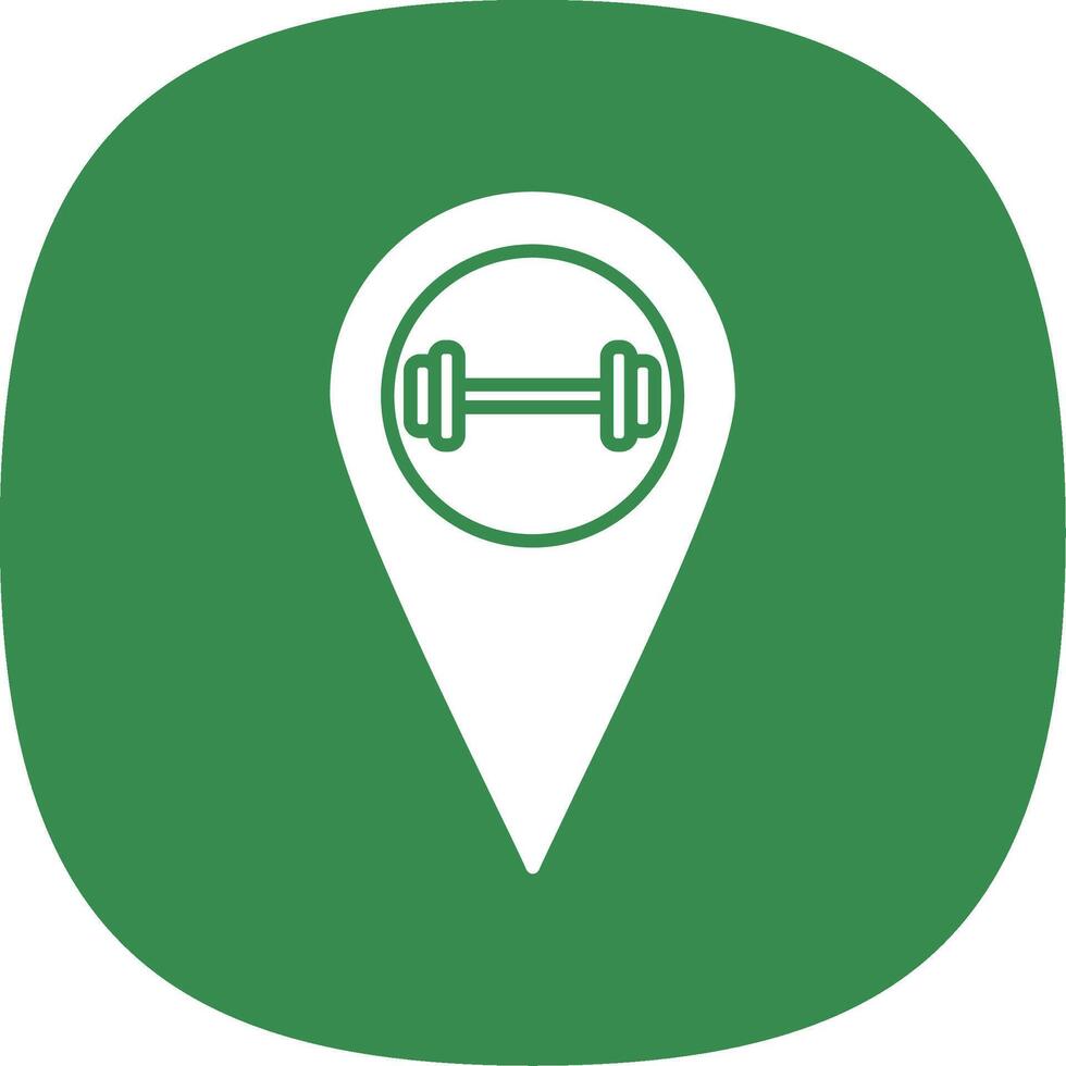 Fitnessstudio Ort Glyphe Kurve Symbol vektor