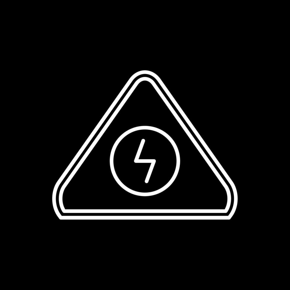 elektrisk fara tecken linje omvänd ikon vektor