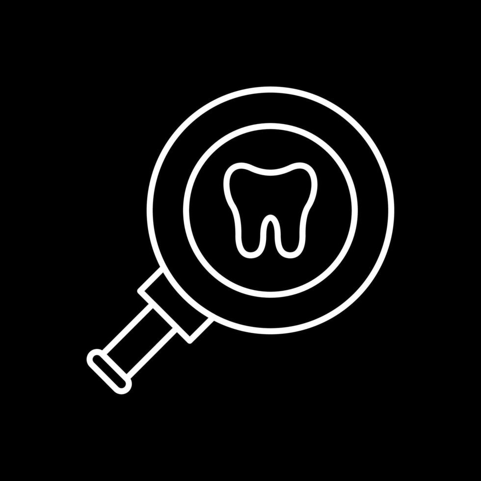 Dental Untersuchung Linie invertiert Symbol vektor