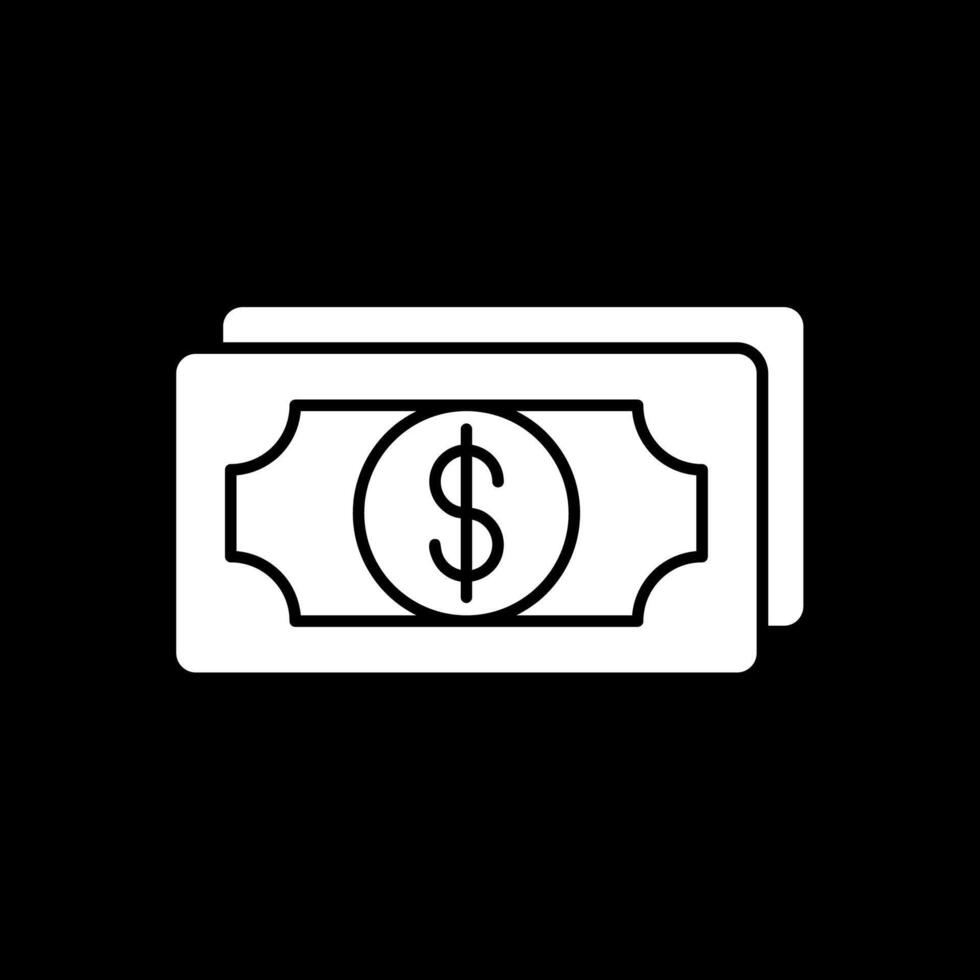 Geld-Glyphe invertiertes Symbol vektor