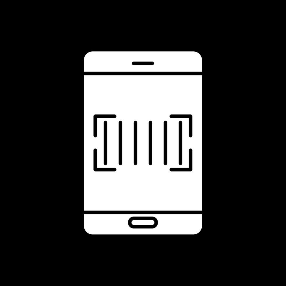 streckkod scanner glyf omvänd ikon vektor