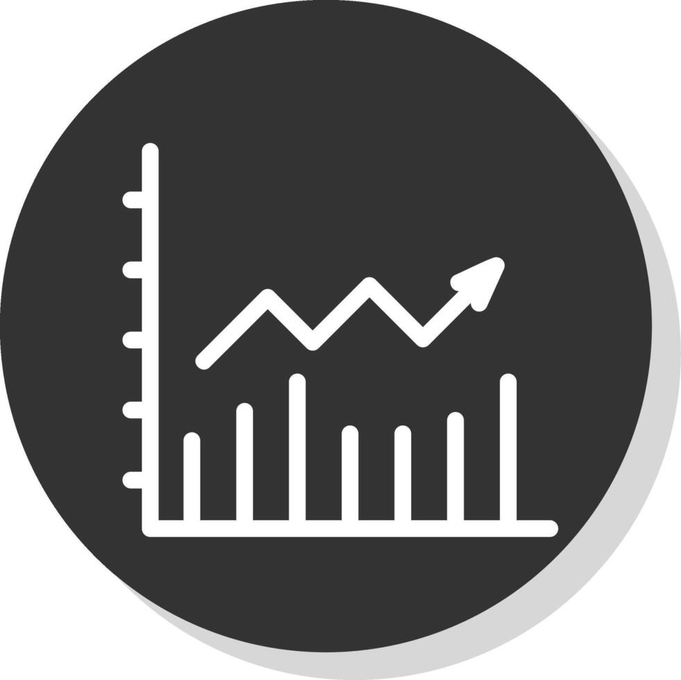 linje Diagram glyf grå cirkel ikon vektor