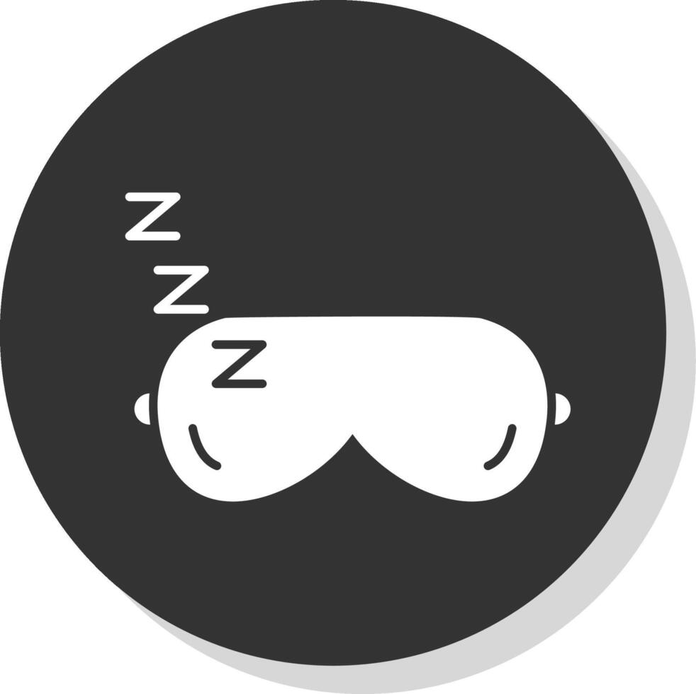 Schlafen Maske Glyphe grau Kreis Symbol vektor