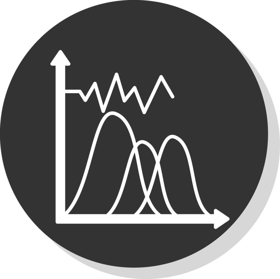 Welle Diagramm Glyphe grau Kreis Symbol vektor