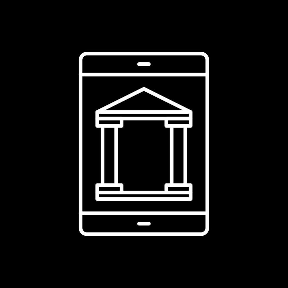 Invertiertes Symbol für mobile Banking-Linie vektor