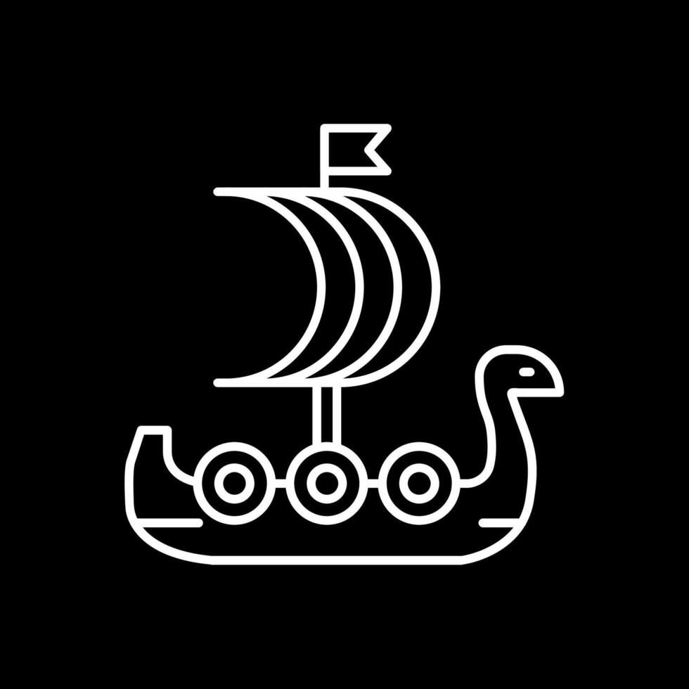 Invertiertes Symbol für die Wikingerschiffslinie vektor