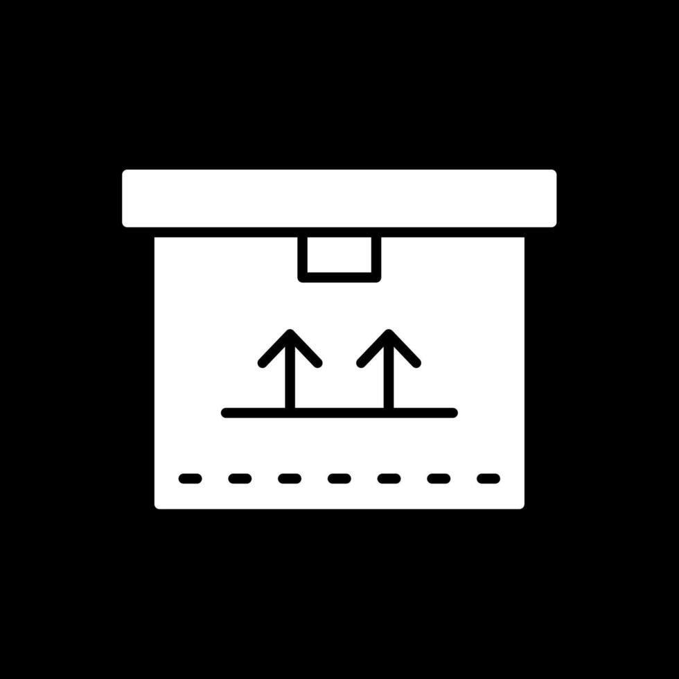 kartong låda glyf omvänd ikon vektor