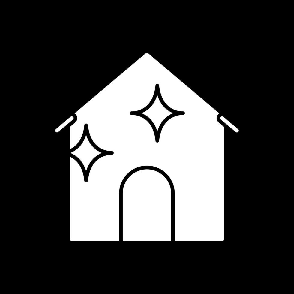 Haus Reinigung Glyphe invertiert Symbol vektor