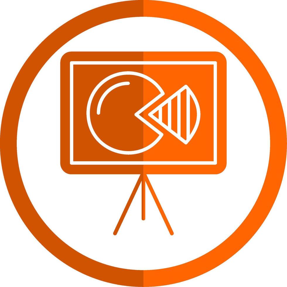 presentation glyf orange cirkel ikon vektor