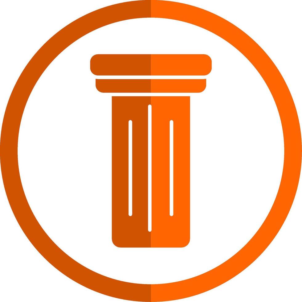 pelare glyf orange cirkel ikon vektor