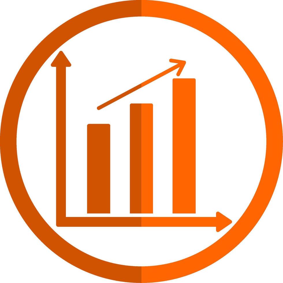 Bar Diagramm Glyphe Orange Kreis Symbol vektor