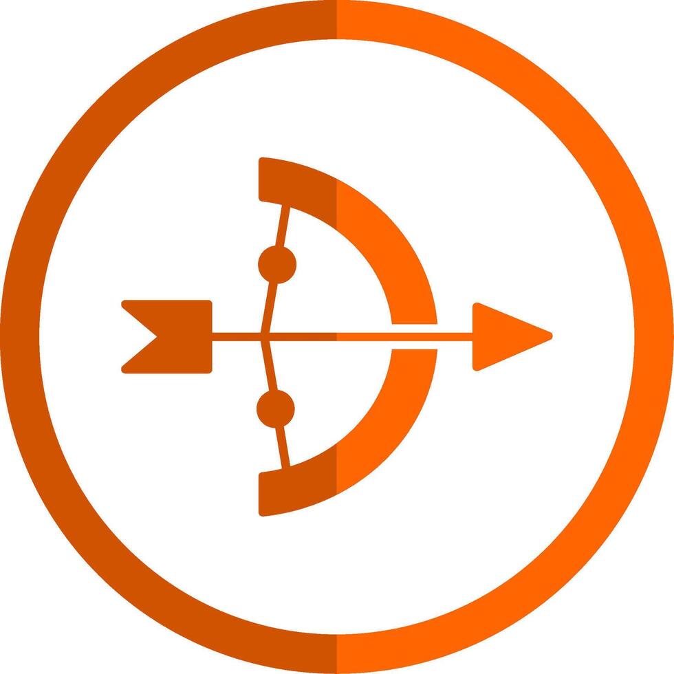 Bogenschießen Glyphe Orange Kreis Symbol vektor