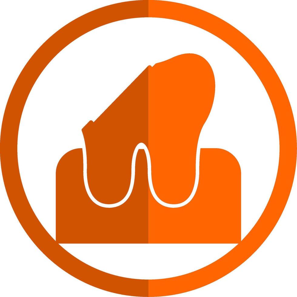 dental karies glyf orange cirkel ikon vektor