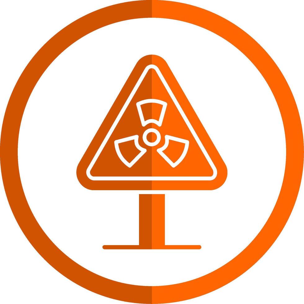 Strahlung Zone Glyphe Orange Kreis Symbol vektor