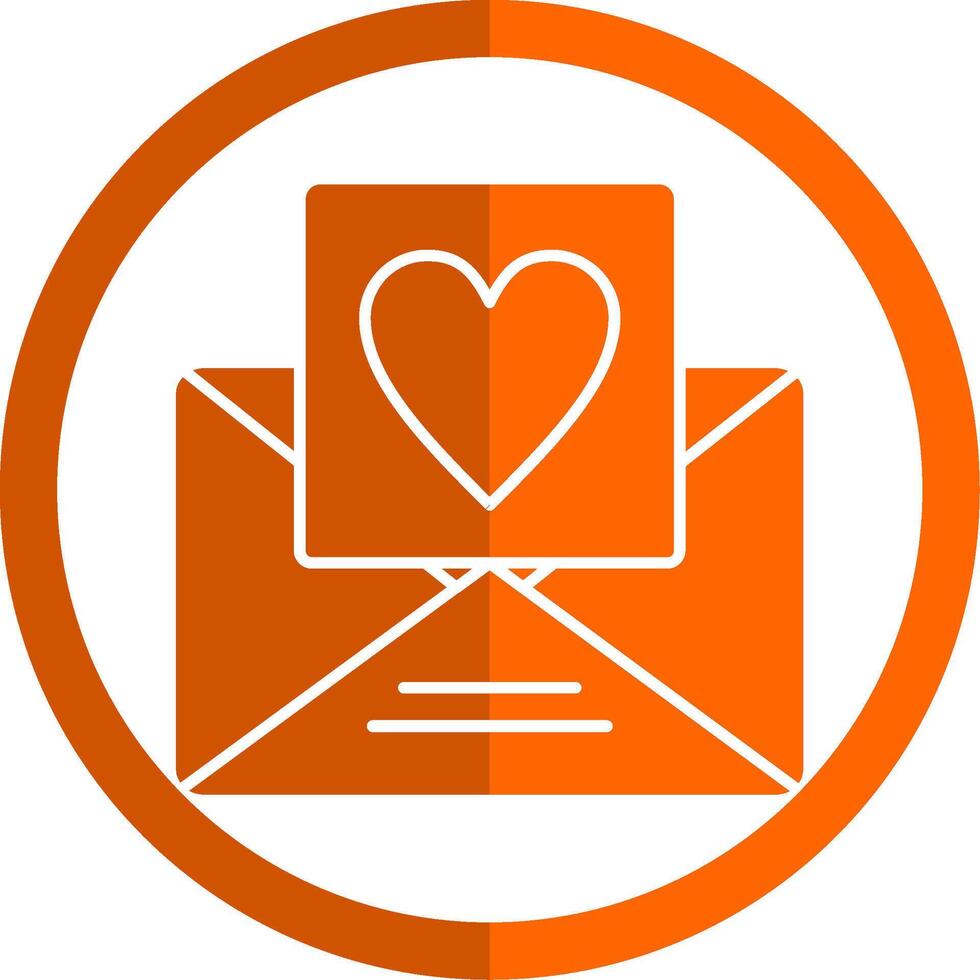 kärlek meddelande glyf orange cirkel ikon vektor