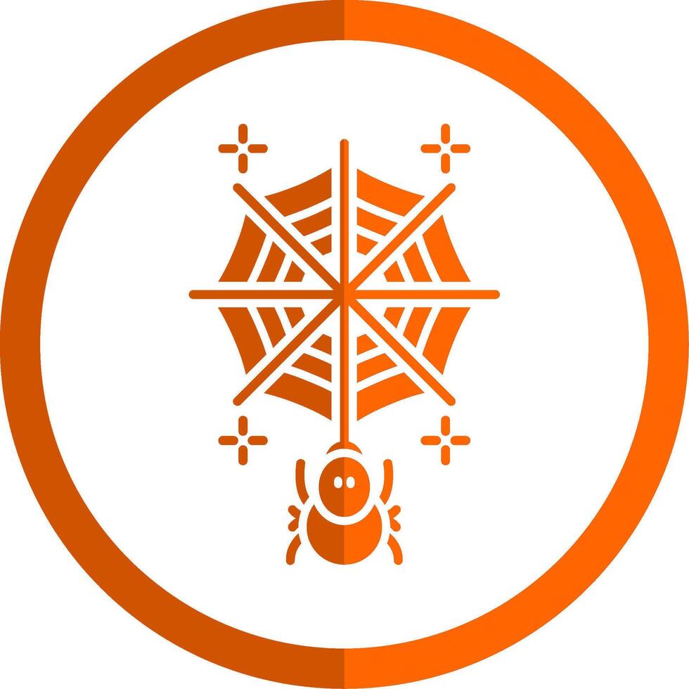 Spinnennetz Glyphe Orange Kreis Symbol vektor