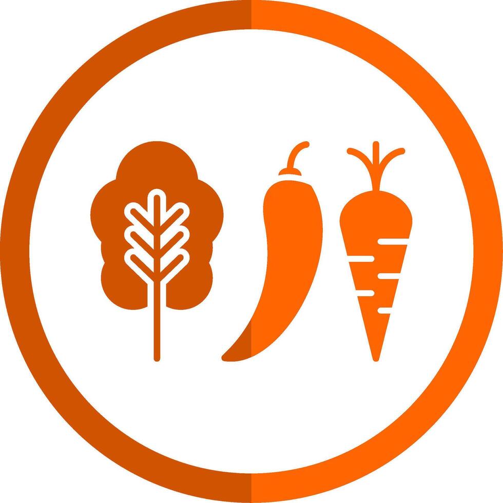 Gemüse Glyphe Orange Kreis Symbol vektor