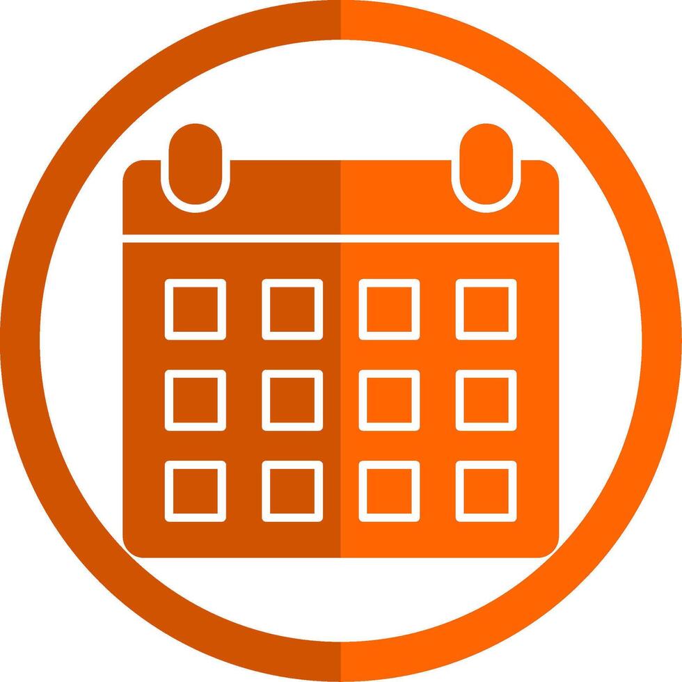 Zeitplan Glyphe Orange Kreis Symbol vektor