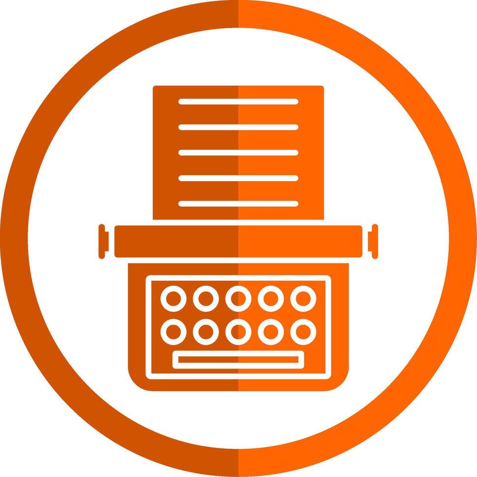 Schreibmaschine Glyphe Orange Kreis Symbol vektor