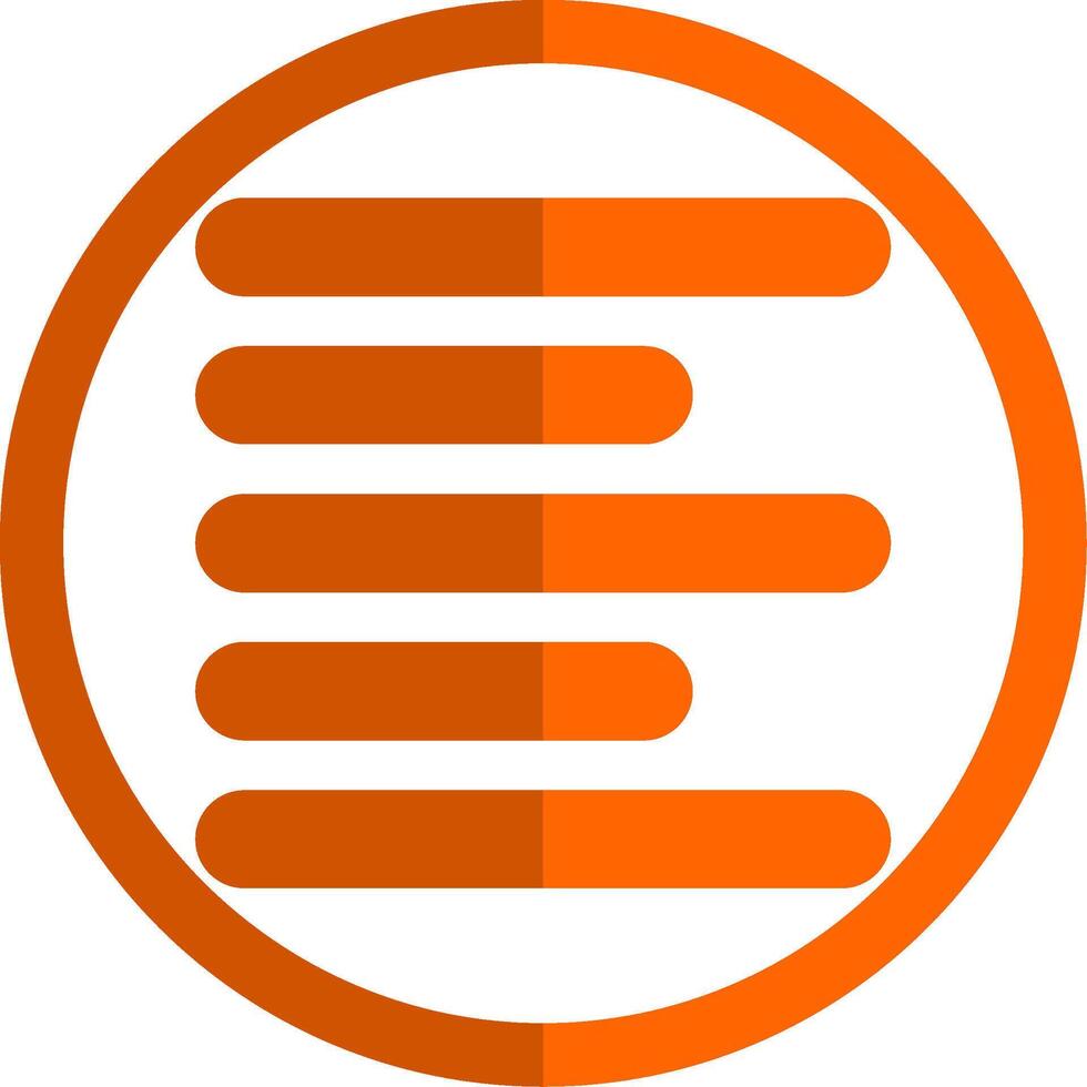 horizontal links ausrichten Glyphe Orange Kreis Symbol vektor
